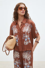 Loelie S26C07091 Blouse Choco