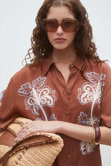 Loelie S26C07091 Blouse Choco